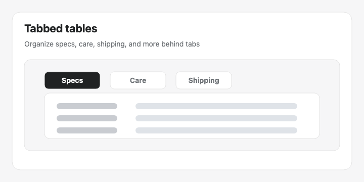 Tabbed tables example from the app